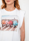 Seventy1 Padded Shoulder Scooter T-Shirt, White & Blue