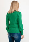 Seventy1 One Size Frill Neck Knit Jumper, Emerald Green