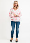 Seventy1 One Size Floral Knit Jumper, Pink Multi