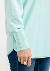 Seventy1 One Size Sparkle Button Cuff Knit Jumper, Mint