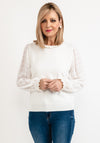 Seventy1 One Size Crepe Sleeve Knit Jumper, White