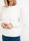 Seventy1 One Size Crepe Sleeve Knit Jumper, White