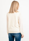 Seventy1 One Size Frill V Neck Knit Jumper, Cream