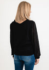 Seventy1 One Size Frill V Neck Knit Jumper, Black