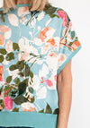 Seventy1 One Size Floral Front Top, Teal