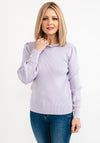 Seventy1 One Size Frill Neck Knit Jumper, Lilac
