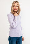 Seventy1 One Size Frill Neck Knit Jumper, Lilac