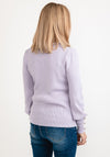 Seventy1 One Size Frill Neck Knit Jumper, Lilac
