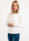Seventy1 One Size Frill Neck Knit Jumper, White