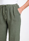 The Serafina Collection One Size Linen Wide Trouser, Khaki