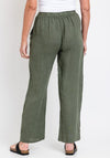 The Serafina Collection One Size Linen Wide Trouser, Khaki