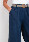 The Serafina Collection One Size Wide Leg Crop Trouser, Blue