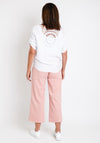The Serafina Collection One Size Crepe Broidery Top, White