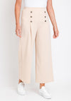 The Serafina Collection One Size Wide Leg Crop Trousers, Beige