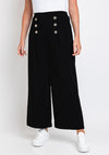 The Serafina Collection One Size Wide Leg Crop Trousers, Black