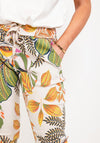 Seventy1 One Size Tropical Slim Capri Trousers, Beige Multi