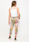 Seventy1 One Size Tropical Slim Capri Trousers, Beige Multi
