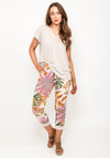 Seventy1 One Size Tropical Slim Capri Trousers, Rose Multi
