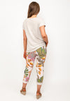 Seventy1 One Size Tropical Slim Capri Trousers, Rose Multi