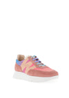 Wonders Fly Colour Block Suede Trainers, Pink Multi
