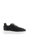 Wonders Fly Laser Cut Leather Trainers, Black