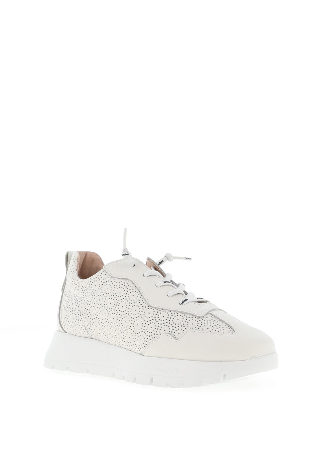 Wonders Fly Laser Cut Leather Trainers, Off White
