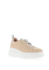 Wonders Fly Leather Platform Trainers, Beige