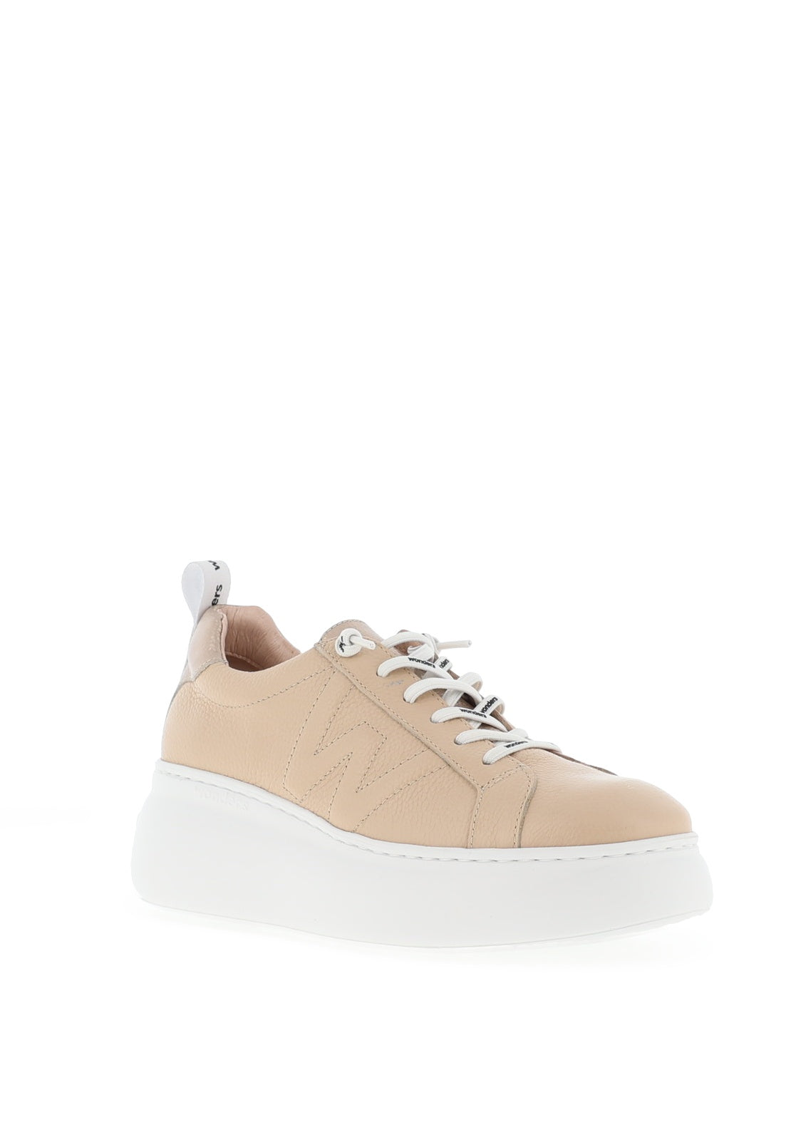 Wonders Fly Leather Platform Trainers, Beige