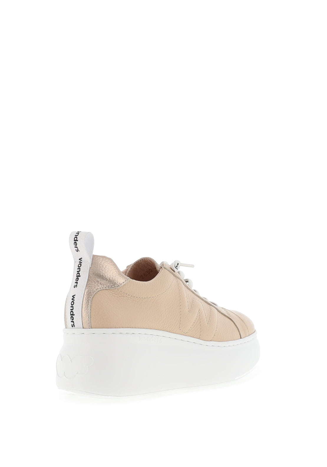 Wonders Fly Leather Platform Trainers, Beige