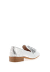 Wonders Metallic Zebra Tasssel Leather Loafers, Silver
