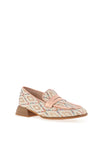 Wonders Woven Metallic Block Heel Loafers, Rose Gold