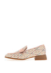 Wonders Woven Metallic Block Heel Loafers, Rose Gold