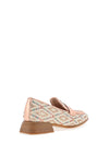 Wonders Woven Metallic Block Heel Loafers, Rose Gold