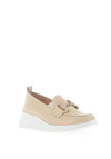 Wonders Fly Patent Leather Wedged Loafers, Natural