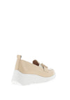 Wonders Fly Patent Leather Wedged Loafers, Natural