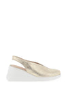 Wonders Fly Metallic Sling Back Wedged Shoes, Gold