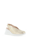 Wonders Fly Metallic Sling Back Wedged Shoes, Gold