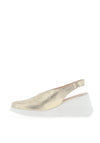 Wonders Fly Metallic Sling Back Wedged Shoes, Gold