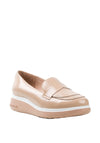 Wonders Fly Patent Leather Layered Fringes Loafers, Nude