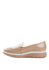 Wonders Fly Patent Leather Layered Fringes Loafers, Nude