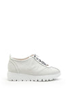 Wonders Perforated Leather Platform Trainers, White