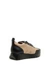 Wonders Fly Leather Elastic Lace Trainers, Taupe