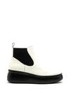 Wonders Leather Platform Sole Chelsea Boot, White