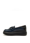 Wonders Fly Leather Platform Loafers, Navy