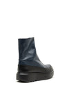 Wonders Fly Leather Zip Boots, Navy