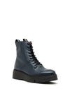 Wonders Fly Leather Lace up Boots, Navy