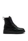 Wonders Fly Leather Lace up Boots, Black