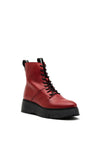 Wonders Soft Leather Lace Up Boot, Red