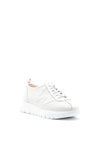 Wonders Perforated Leather Lace Up Platform Trainer, Off White