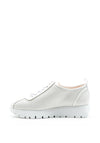 Wonders Perforated Leather Lace Up Platform Trainer, Off White
